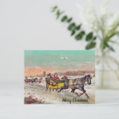 Bewerkbare  Horse en Buggy Christmas Briefkaart (Staand voorkant)