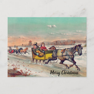 Bewerkbare  Horse en Buggy Christmas Briefkaart