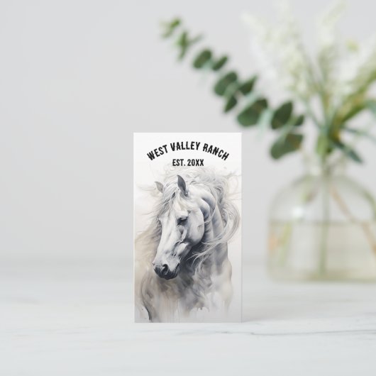 Bewerkbare Horse Ranch Visitekaartje (Staand voorkant)