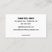 Bewerkbare Horse Ranch Visitekaartje (Achterkant)