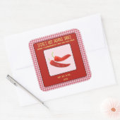 Bewerkbare Hot Pepper Sauce Vierkante Sticker (Envelop)
