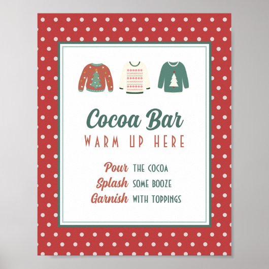 Bewerkbare hotcacaoband Ugly Sweater Party Poster (Voorkant)