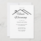 Bewerkbare House Warming Invitation Simple Minimal Kaart (Voorkant)