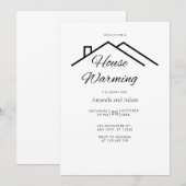 Bewerkbare House Warming Invitation Simple Minimal Kaart (Voorkant / Achterkant)