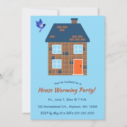 Bewerkbare House Warming Party Uitnodiging (Voorkant)