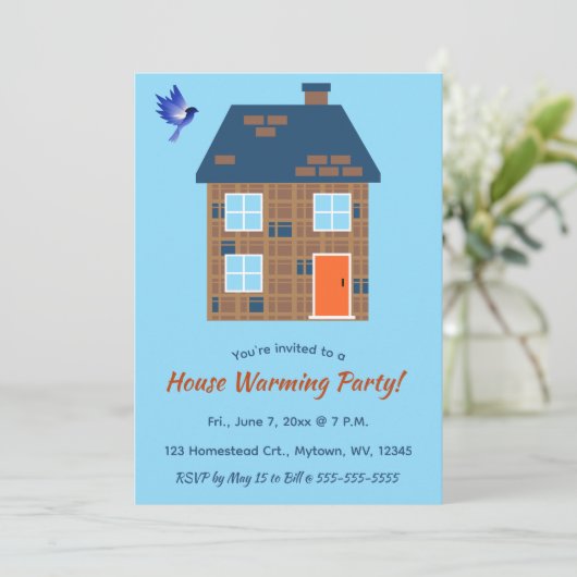 Bewerkbare House Warming Party Uitnodiging (Staand voorkant)
