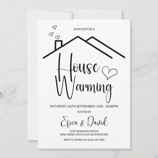 Bewerkbare House Warming Uitnodiging, House Warmin Kaart (Voorkant)