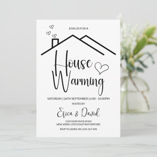 Bewerkbare House Warming Uitnodiging, House Warmin Kaart (Staand voorkant)