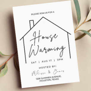 Bewerkbare House Warming Uitnodiging, House Warmin Kaart