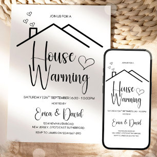 Bewerkbare House Warming Uitnodiging, House Warmin Kaart