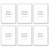 Bewerkbare Huishoudelijke Schoonmaaklabels Set van Sticker (Voorkant)