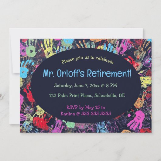 Bewerkbare Human Touch Teacher's Retirement Kaart (Voorkant)