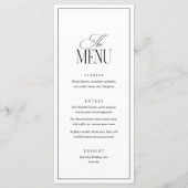 Bewerkbare huwelijksmenutemplate, zwart-wit Mo Menu (Voorkant)