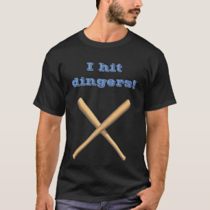 Bewerkbare I Hit Dingers Baseball T-shirt