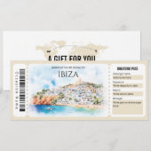 Bewerkbare Ibiza Plane Boarding Pass Ticket Kaart (Voorkant / Achterkant)
