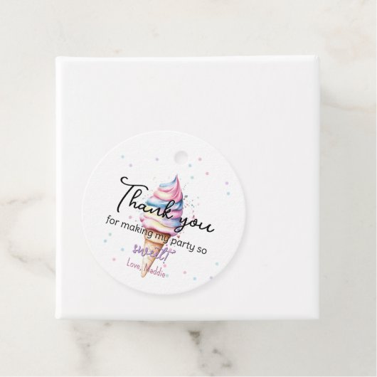 Bewerkbare Ice Cream Bedankt Labels (In situ)