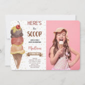 Bewerkbare Ice Cream Foto uitnodiging (Voorkant)