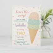 Bewerkbare Ice Cream verjaardagsuitnodiging Kaart (Staand voorkant)