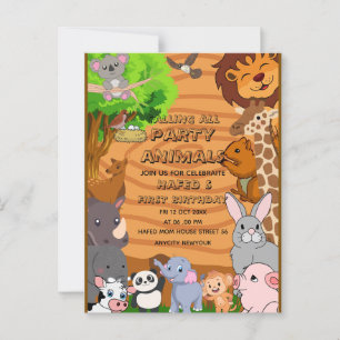 Bewerkbare Iedereen Die Feestbeesten Boerderij Mei Briefkaart