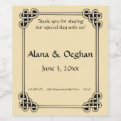 Bewerkbare Ierse Keltische knoop Wijn Etiket (Enkel label)