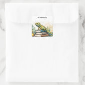 Bewerkbare Iguana en Boeken Bookplate Sticker (Tas)