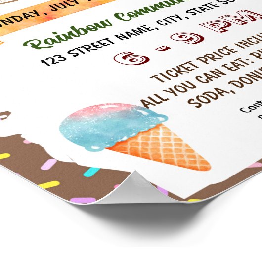 Bewerkbare ijs sociale vergadering leraar flyer poster (Hoek)