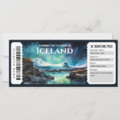 Bewerkbare IJsland Boarding Pass Vliegticket Kaart (Voorkant)