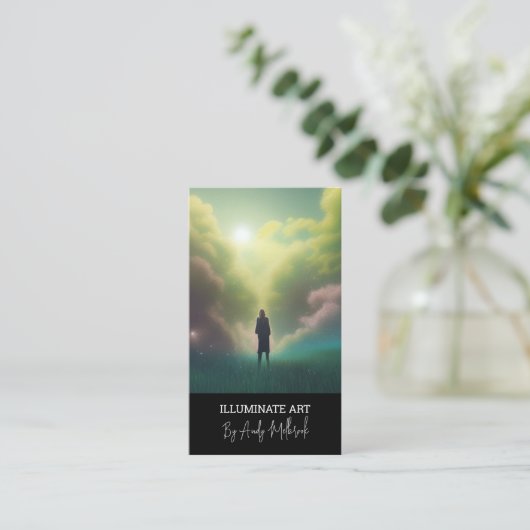 Bewerkbare illustratie Kunstmatige QR-code Visitekaartje (Staand voorkant)