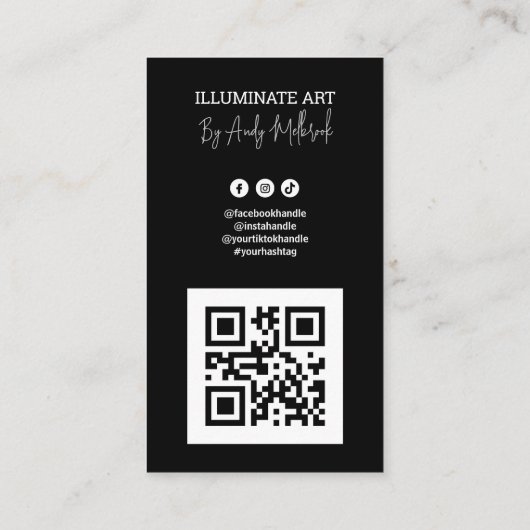 Bewerkbare illustratie Kunstmatige QR-code Visitekaartje (Achterkant)