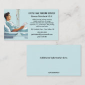 Bewerkbare in-home verpleegkundige services visitekaartje (Voorkant / Achterkant)