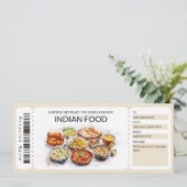 Bewerkbare Indiase Food Gift Voucher Sjabloon Kaart (Staand voorkant)