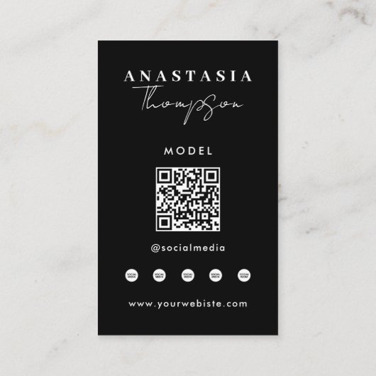 Bewerkbare Influencer Content Creator Social Media Visitekaartje (Achterkant)