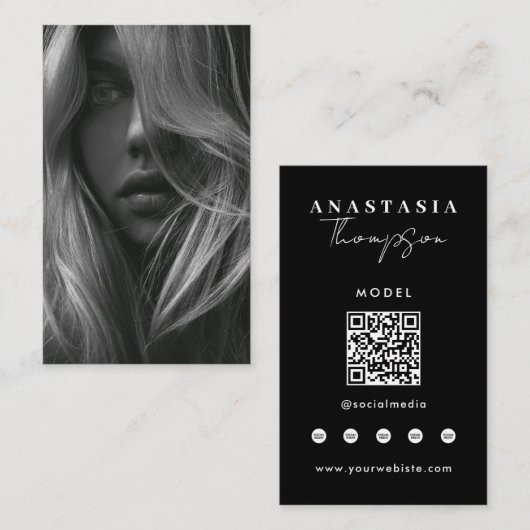 Bewerkbare Influencer Content Creator Social Media Visitekaartje (Voorkant / Achterkant)