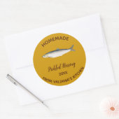 Bewerkbare ingelegde haring ronde sticker (Envelop)