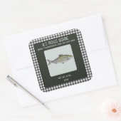 Bewerkbare ingelegde haring vierkante sticker (Envelop)