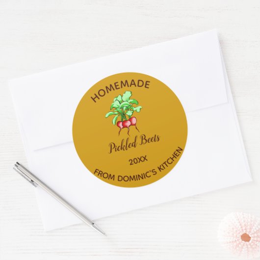 Bewerkbare ingemaakte bieten ronde sticker (Envelop)