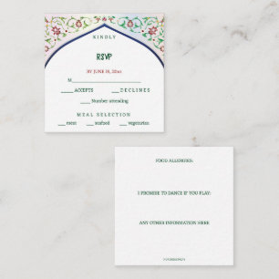 Bewerkbare Ingewikkelde Indiase Boog RSVP Informatiekaartje