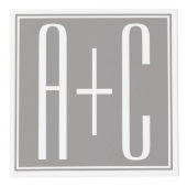 Bewerkbare Initialen voor Koppels | Wit & Grijs Kubus (Rechts)