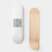 Bewerkbare Initialen voor Koppels | Wit & Grijs Persoonlijk Skateboard (Voorkant)