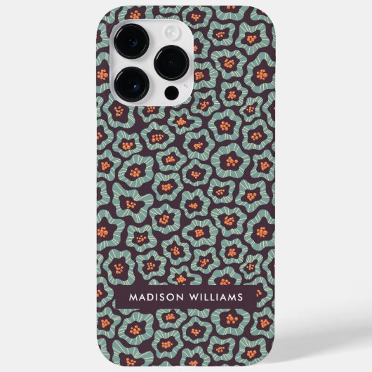 Bewerkbare inscriptie Bloemen Minimalistisch Case- Case-Mate iPhone Case (Achterkant)
