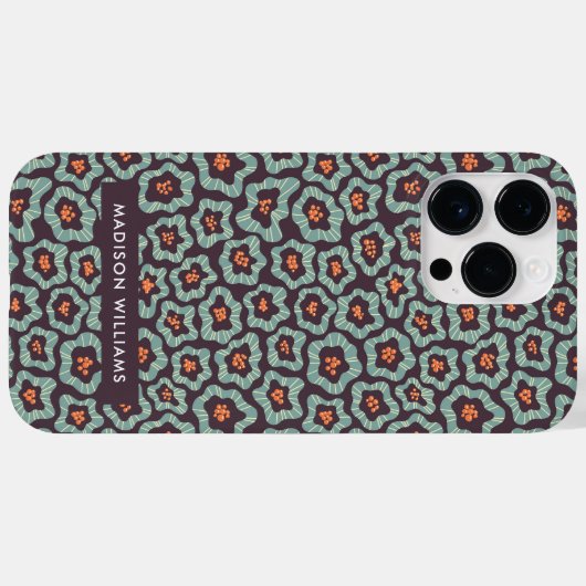 Bewerkbare inscriptie Bloemen Minimalistisch Case- Case-Mate iPhone Case (Achterkant (horizontaal))