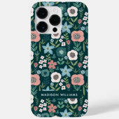 Bewerkbare inscriptie Bloemen Minimalistisch Case- Case-Mate iPhone Case (Achterkant)