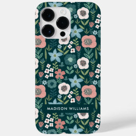 Bewerkbare inscriptie Bloemen Minimalistisch Case- Case-Mate iPhone 14 Pro Max Hoesje