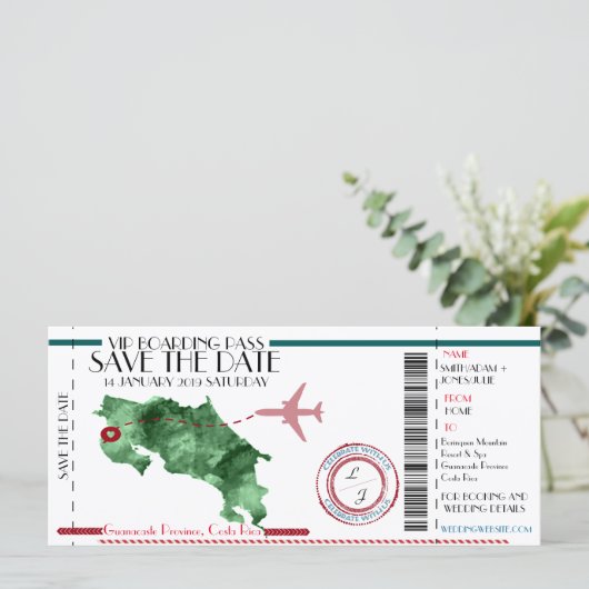 Bewerkbare instapkaart Opslaan datum (Staand voorkant)