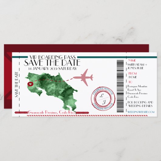 Bewerkbare instapkaart Opslaan datum (Voorkant / Achterkant)