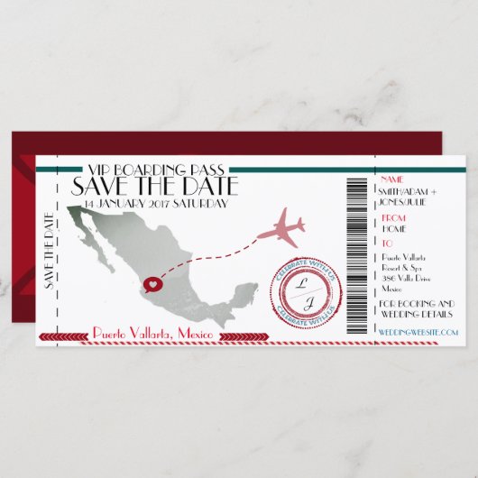 Bewerkbare instapkaart Opslaan datum (Voorkant / Achterkant)