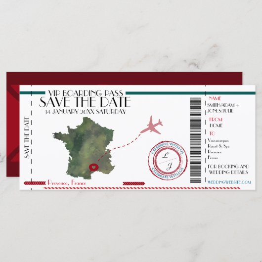 Bewerkbare instapkaart Opslaan datum (Voorkant / Achterkant)