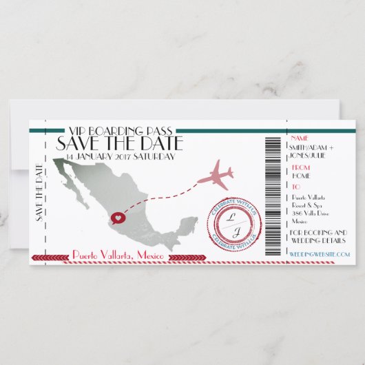 Bewerkbare instapkaart Save the Date (Voorkant)