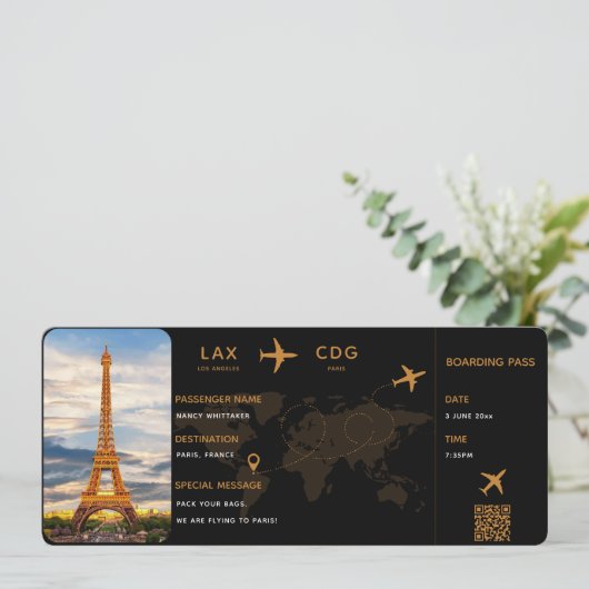 Bewerkbare instapkaart sjabloon kaart (Staand voorkant)