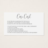 Bewerkbare instructies voor de kledingverzorgingsb visitekaartje (Voorkant)